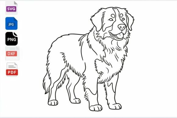 Bernese Mountain Dog Line Art SVG Review