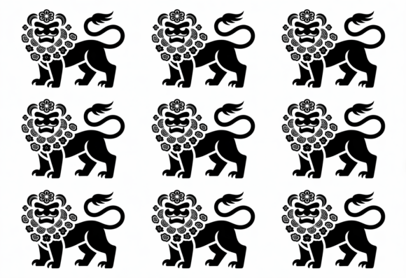 Black Foo Dog Lion Silhouette SVG Review