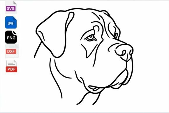 Cane Corso Dog Line Art SVG Review