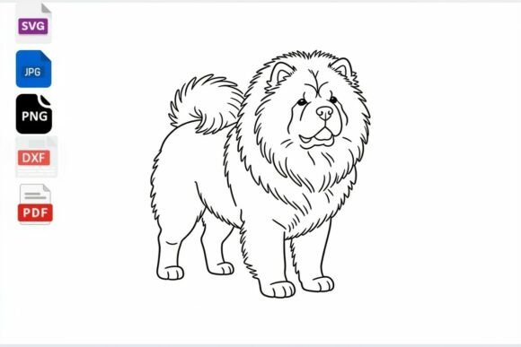 Chow Chow Dog Line Art SVG Clipart Review