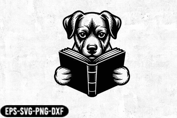 Cute Dog Reading Book SVG Design Review