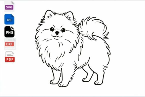 Cute Pomeranian Dog Line Art SVG Review