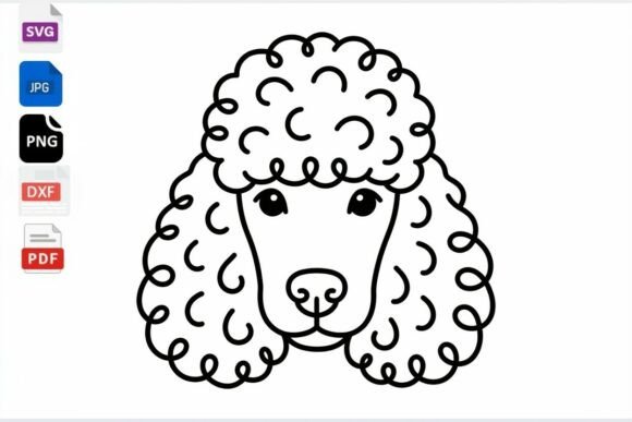 Cute Poodle Face SVG