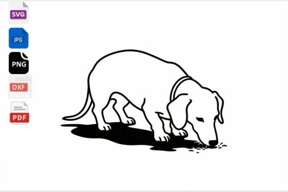 Dachshund Dog Sniffing Line Art SVG Review