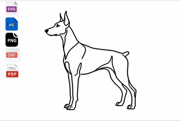 Doberman Dog Line Art SVG Review