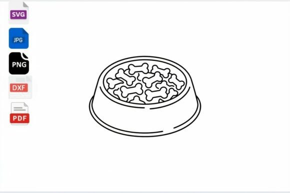 Dog Bone Bowl Outline SVG Clipart Review