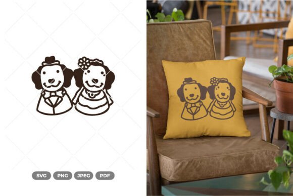 Dog Bride and Groom SVG Clipart Review