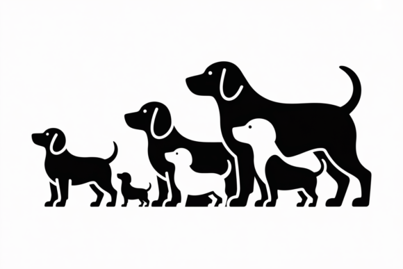 Dog Family Silhouette SVG Clipart Review