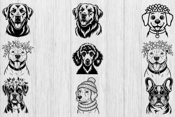 Dog Heads SVG Bundle for Embroidery Projects