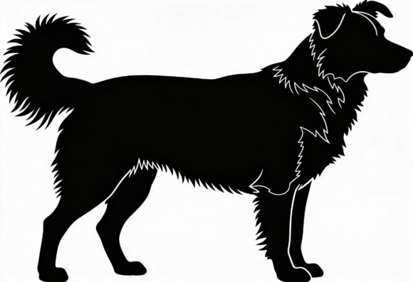 Dog Silhouette SVG Border Collie Style