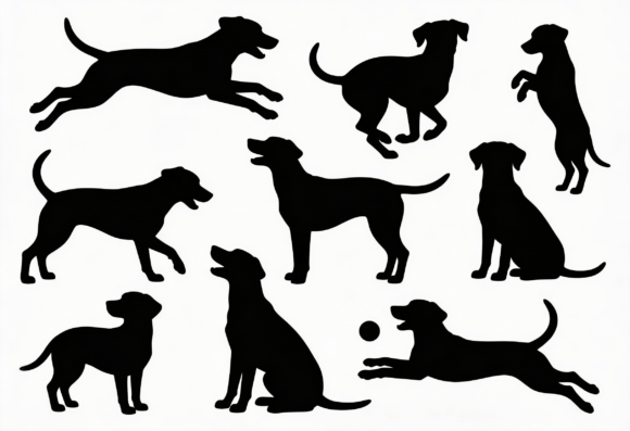 Dog Silhouettes SVG Bundle Playful Poses