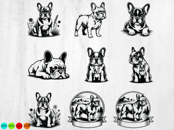 French Bulldog SVG Bundle for Embroidery Projects