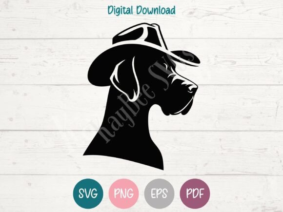 Great Dane Dog in Cowboy Hat SVG PNG Review