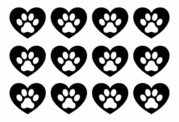 Heart Paw Print SVG for Embroidery Projects