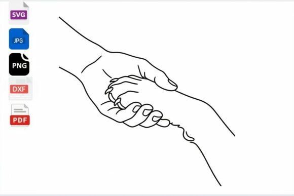 Human Hand Holding Dog Paw Line Art SVG Review