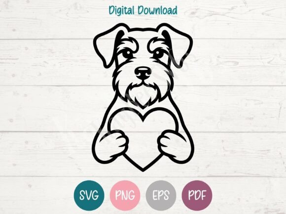 Miniature Schnauzer Dog with Heart SVG Review