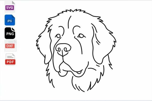 Newfoundland Dog Line Art SVG File Review
