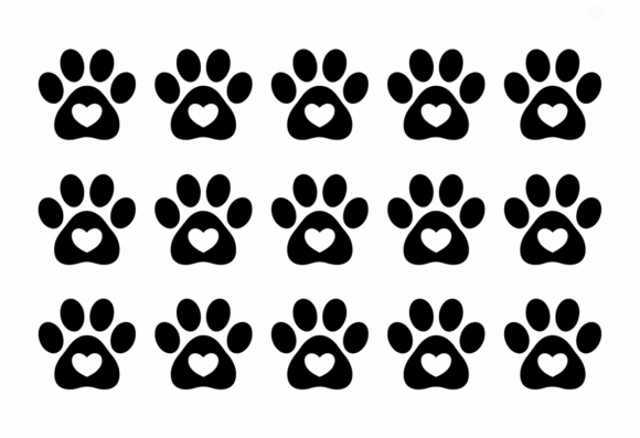 Paw Print Heart SVG Clipart for Pet Lovers