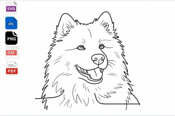 Samoyed Dog Line Art SVG Review