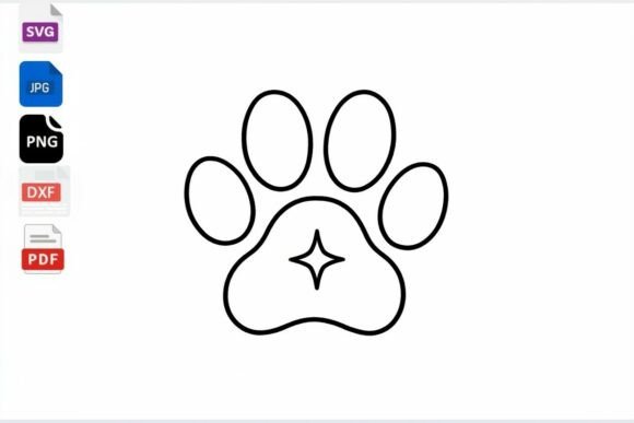 Sparkling Paw Print SVG
