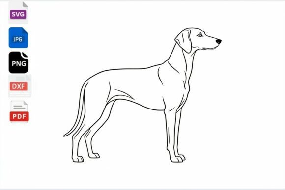Vizsla Dog Line Art SVG Cut File Review